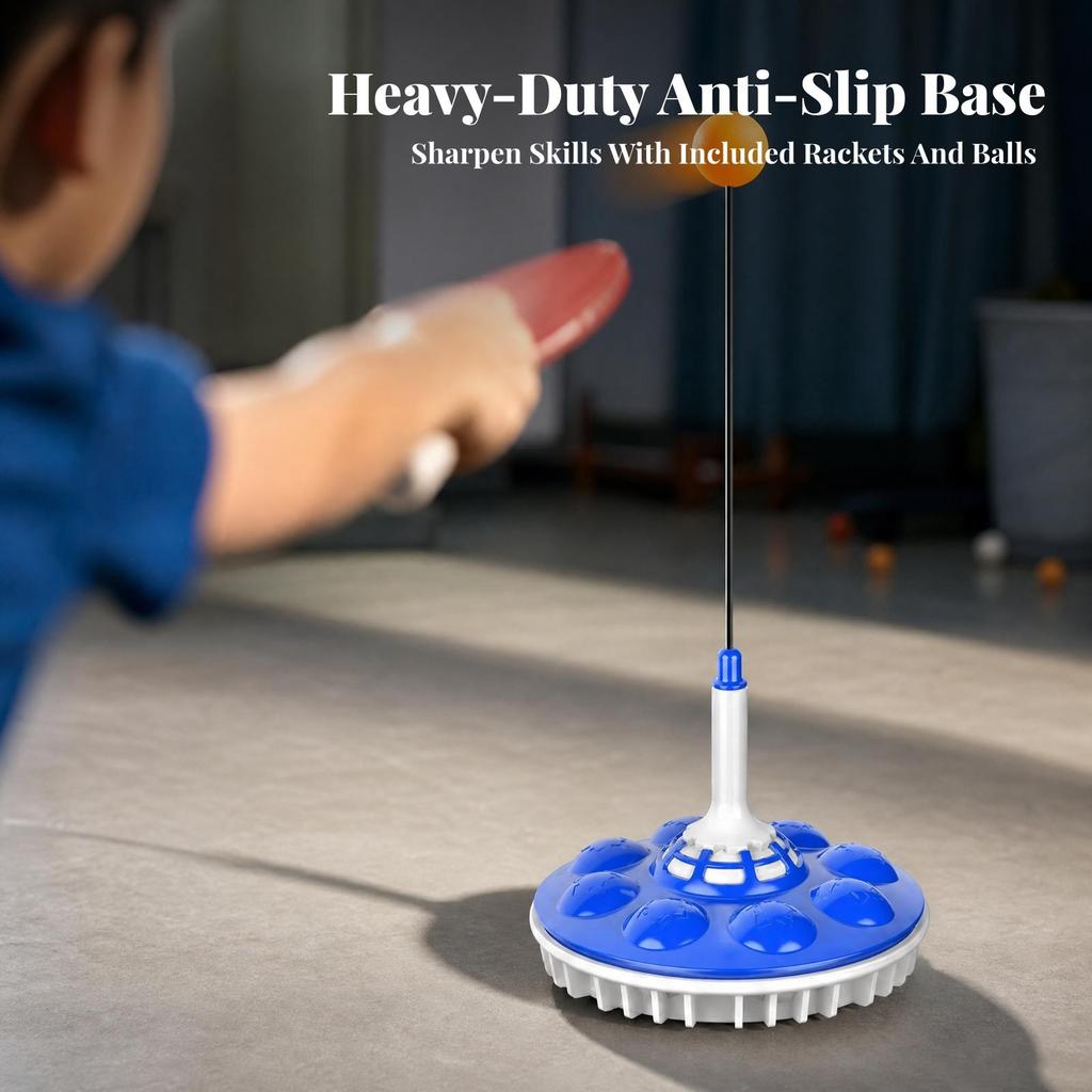 Stable Tabletop-without-Table Table Tennis Rebound Practice Device