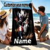 Custom Name Personalized Michael Jackson Print Beach Towel, for Trip Camping Beach Party Home Decor, Birthday Gift for Family & Friends