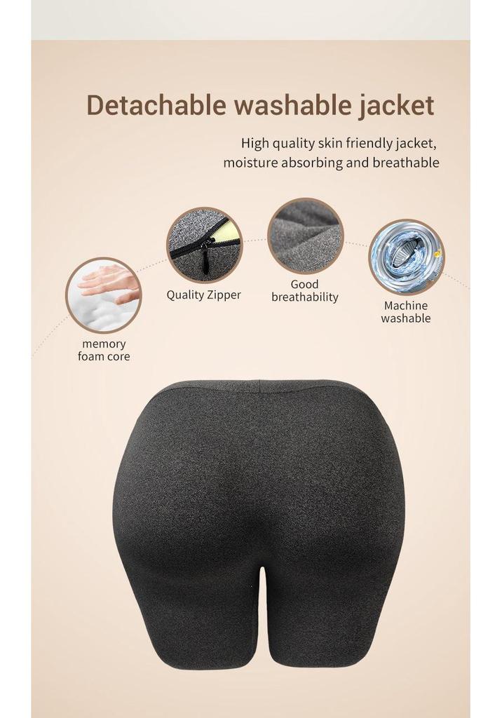 Memory Foam Seat Cushion Pillow - Ergonomic Buttocks Support for Home & Office