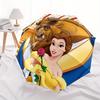 1pc Beauty & Beast Auto Open Close Umbrella, Portable 3-Fold Design with 8-Bone Iron Frame, Outdoor Umbrella, Ideal Gift for Fans, Travelers