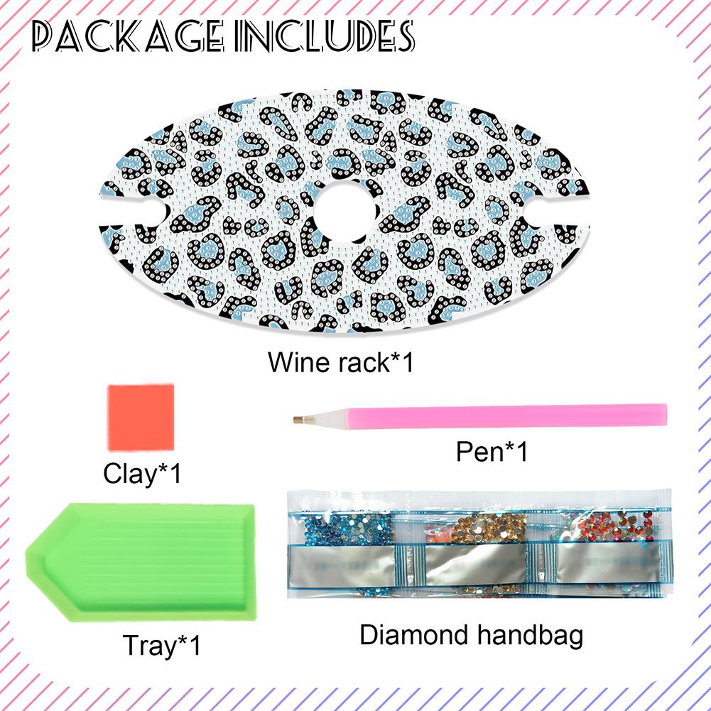 Wine Bottle Holder 5D DIY Diamond Art Wine Bottle Rack Acrylic Special Shaped Pattern Wine Glass Storage Holder for Table Decor