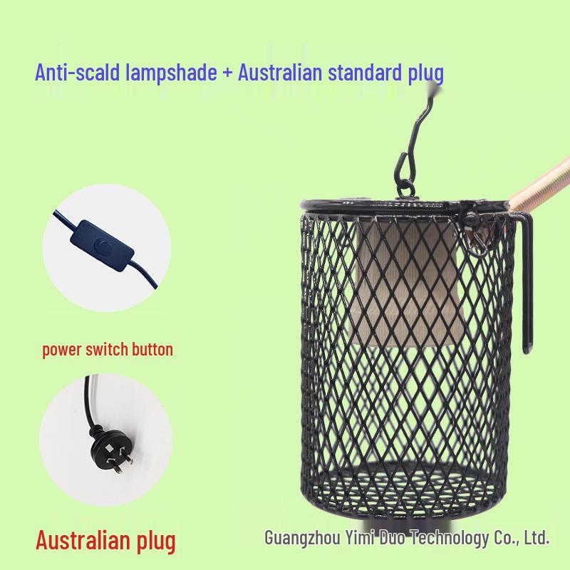 Parrot & Turtle Ceramic Heater Lamp with Insulated Box and Anti-Scald Lampshade for Warming Birds and Sugar Gliders
