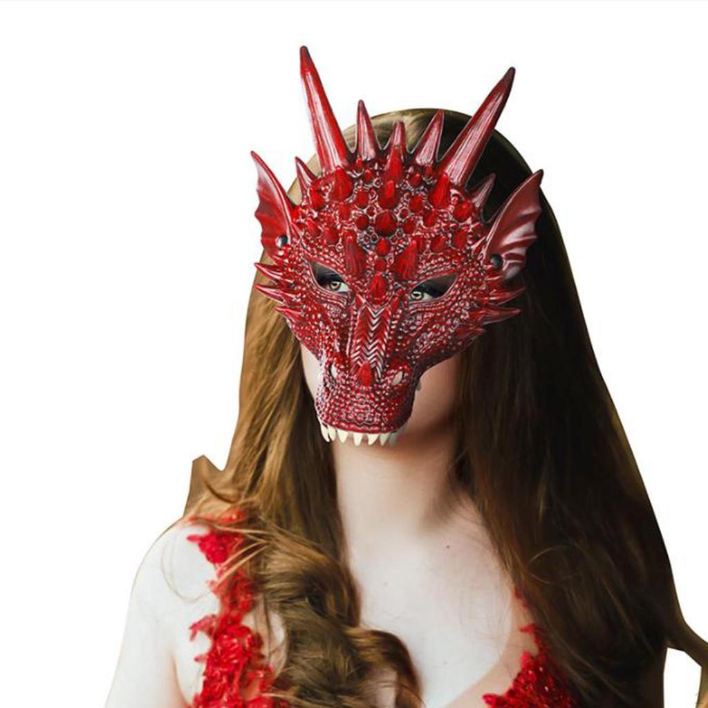Maska smoka 3D Maski dinozaura Straszna Uniwersalna Akcesoria do kostiumu na Halloween Półtwarz Cosplay