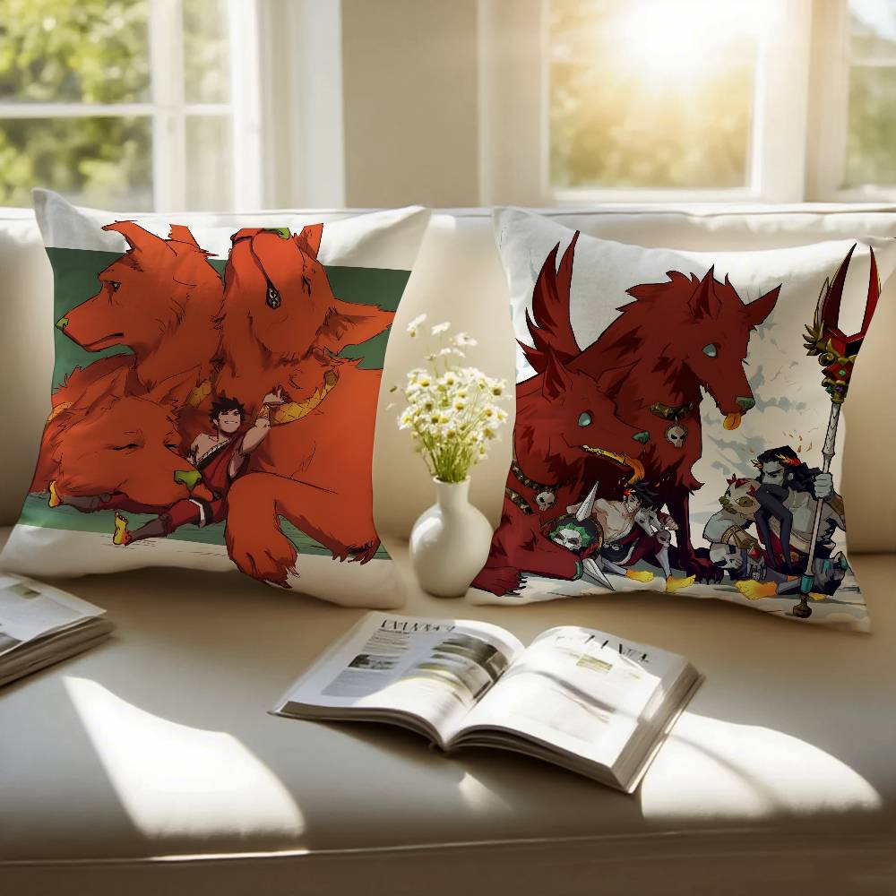 Hades Pet Cute Dog Kerberos Pillow Case Anti-dustmite Pillowcase Invisible Zipper Silky Short Plush Sofa Cushion Cover