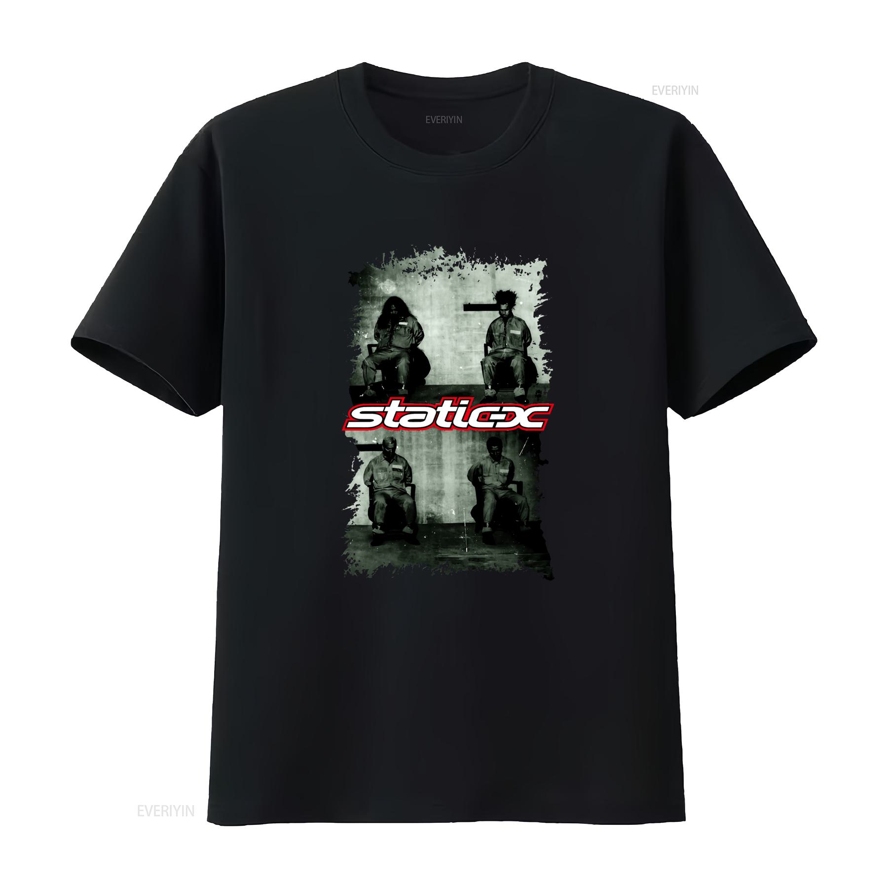 

Static X T Shirt All Sizes S 5XL Cotton vintage Washed homme graphic Soft fashion Versatile Comfortable Breathable Stretched 4XL