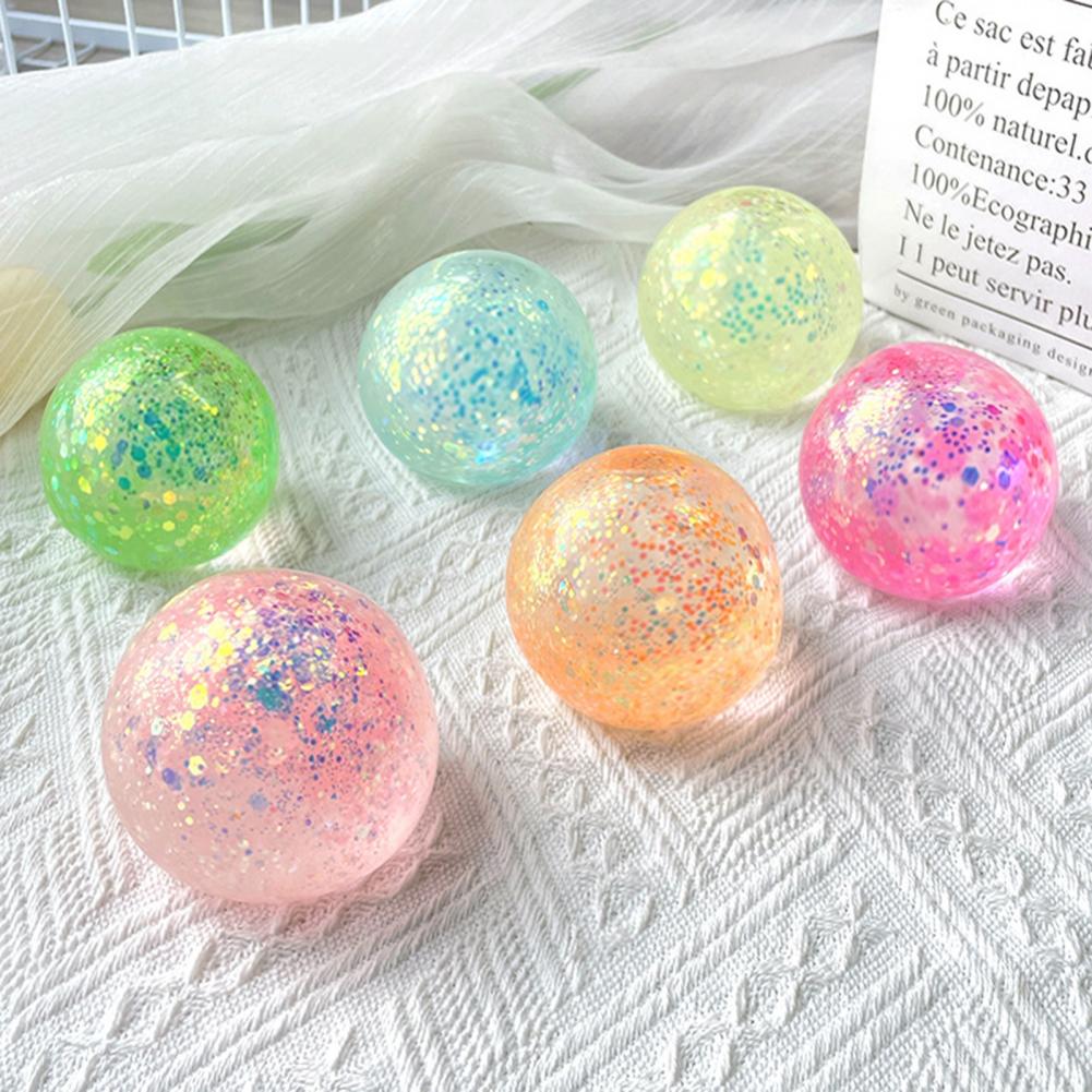 Anti-Stress Ball Soft Slow Rebound Sequins Maltose Ball Pinch  Stress Relief Elastic Squeezing Colored Ball Decompression