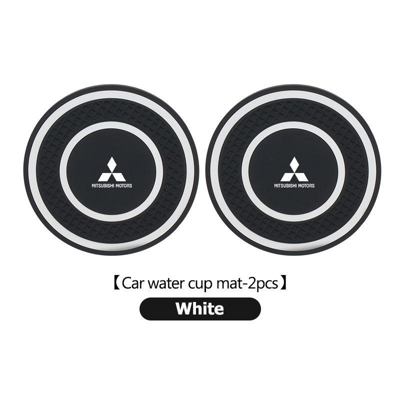2Pcs Car Coaster Silicone Mug Drinking Mug Non-Slip Pad Interior Accessories For Mitsubishi Outlander Lancer Eclipse Mirage