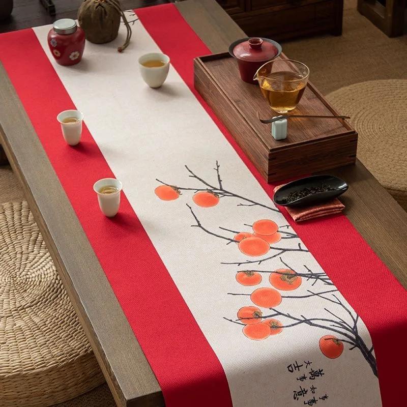 

Китайский дзен хлопковый и льняной чайный коврик, набор из 2 предметов, водонепроницаемый сизаль, настольный флаг, китайский стиль, тканевый чайный сервиз, подушка, чайная скатерть 40x150cm