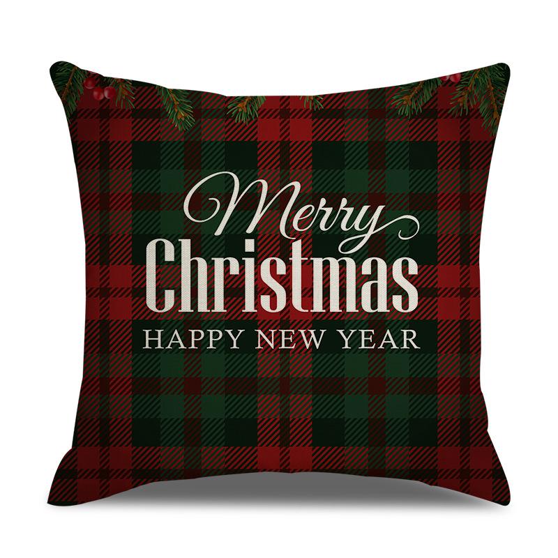 Schottische Weihnachten Einseitige Leinen-Kissenhülle Wohnzimmer-Kissenhülle Bett-Kissenhülle Schlafzimmer-Kissenhülle