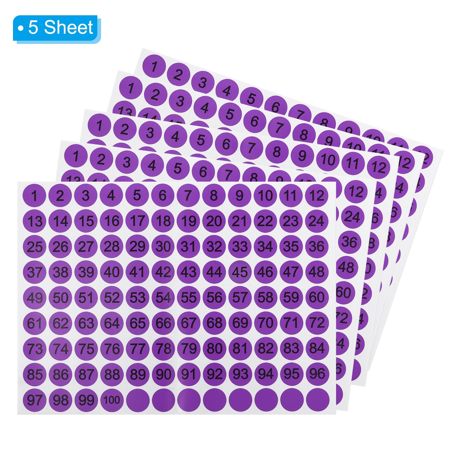 5/15Sheets 2cm Round Number Sticker Waterproof Consecutive Number Labels Self Adhesive Vinyl Number Decal for Sorting Organizing