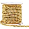PH PandaHall 5mm Gold Cord Rope 15 Yards Metallic Twine Cord 3-Ply Polyester Shiny Cord Thread Decorative Rope for Home Décor Upholstery Curtain
