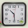 12-Inch Square Wall Clock with Large Numbers and Quartz Movement, Silent Second-Hand, Battery-Operated for Living Room.