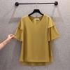 T-shirt Women Versatile Summer Casual Large Size Loose V Neck Pullover Short-sleeved Tops