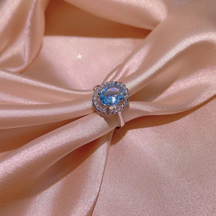 Комплект женских украшений Sea Bluestone из трех серег, ожерелья и кольца, свадебные украшения