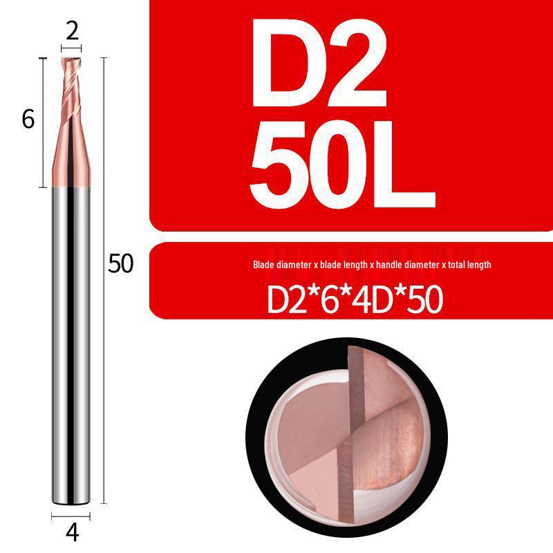 Tungsten Steel 2-Flute Carbide End Mill, 55° Keyway CNC Flat Bottom Cutter
