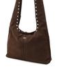 Athe Vanessabruno [Maron Soft] Dark Brown Suede Fabric Studded Shoulder Bag M Aaba6E471W3