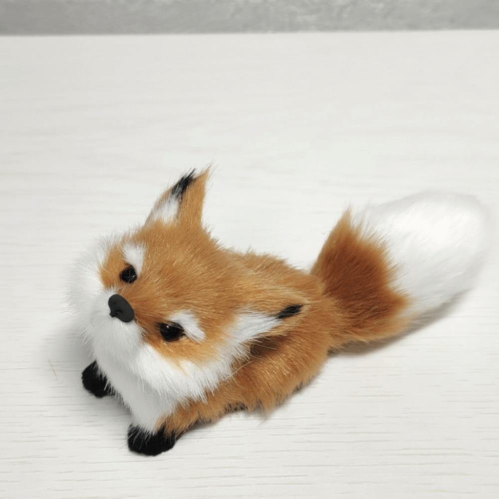 Mini Plush Fox Doll Toy Artificial Animal Squatting Sitting Fox Model  Home Decor
