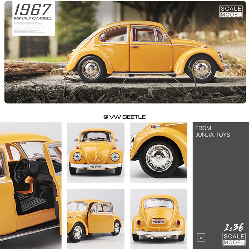 1:36 Scale Mini Car 1967 Beatle Classic Alloy Car Model, Diecasts Metal Toy Car Model Simulation Miniature Scale