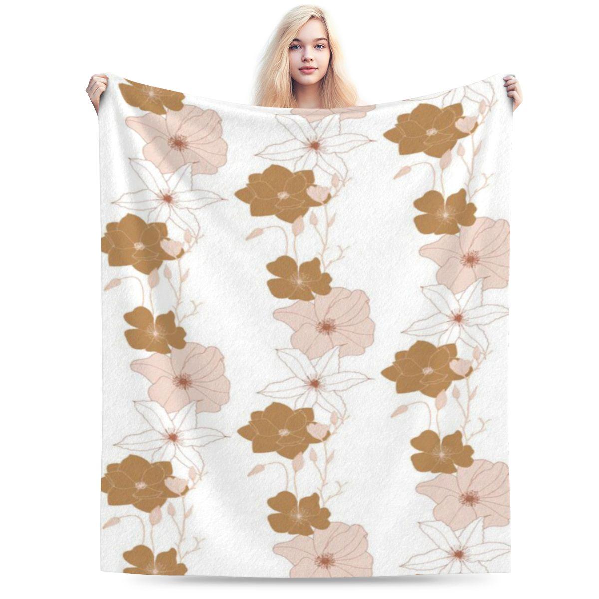 

HandDrawn Blush Flower Pattern Notebook Custom Comfortable Party An UltraSoft Micro Fleece Blanket 75x100cm 30x40in