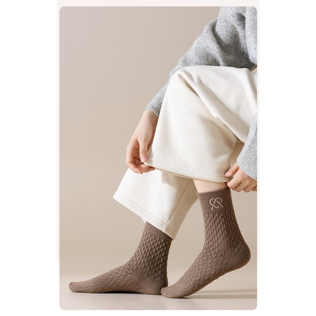 Chaussettes d'hiver chaudes pour femmes 10-1 - Anti-gel respirantes douces beige et noir, Chaussettes longues sans couture pour femmes, Chaussettes moyennes pour femmes, Chaussettes pour le jour de Noël