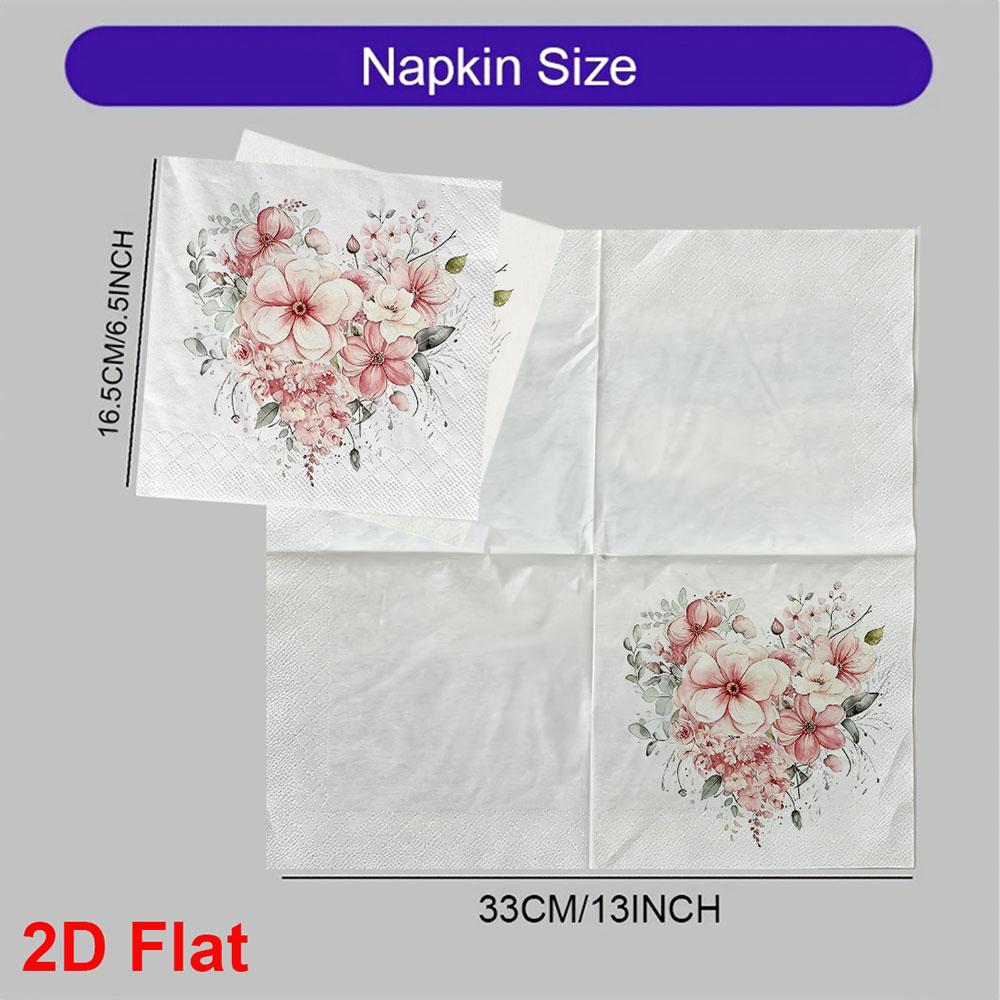 20pcs Disposable Napkins with Flower Bed Pattern Print for Wedding,Parties,and Daily Use for Thanksgiving Fall Christmas Table Decoration