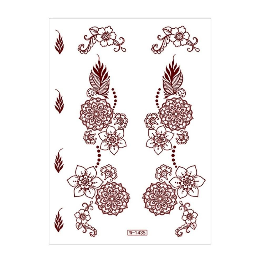 9pcs Water Transfer Decals Henna Tattoo Stickers Fake Body Art Sticker Women/Lady/Girl
