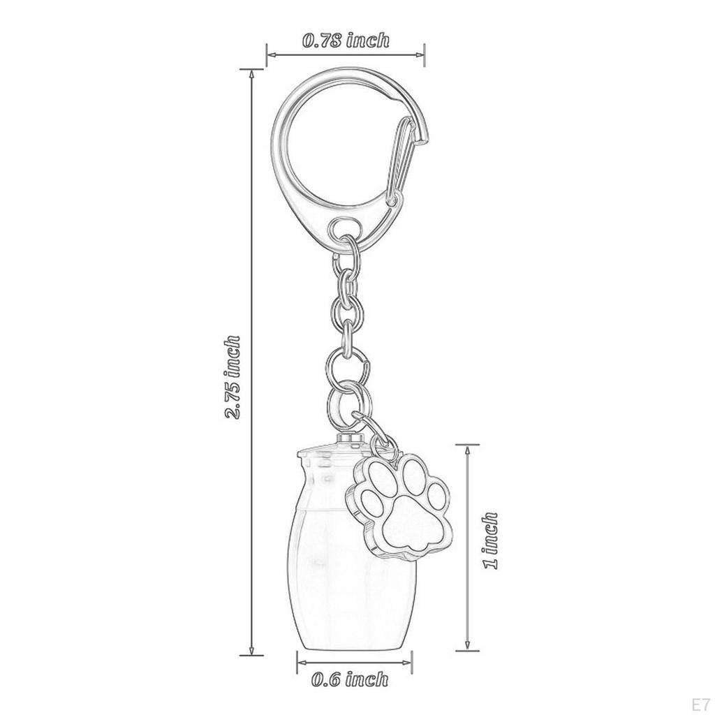 Keychain Ash Container Metal Keepsake Cylindrical Box Waterproof Ashes Memorial Cremation