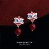 Cute Lion Dance Guochao New Chinese Design Hand Painted New Earrings Earrings Jewelry Supply Chain