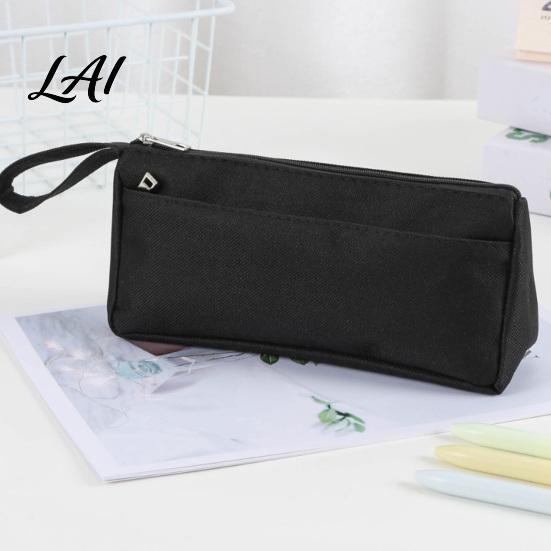 Practical Pen Storage for Classroom Pencil Case with Zipper And Handle Durable Oxford Solid Color Soft EVA Stationery Holder Kids Organizer Portable