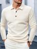 New Men's Business Casual Long Sleeves Solid Color POLO Shirt Male Fashion Breathable Comfortable Autumn Versatile Top