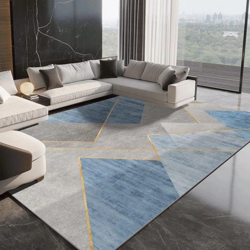 

Premium Grey Marble Pattern Geometric Combination Living Room Decor Home Carpet Bedroom Rug, Nordic Style Easy to Care 40x60cm