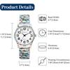 "Fashionable Women's Analog Floral Antique Watch Waterproof Stainless Steel Band"