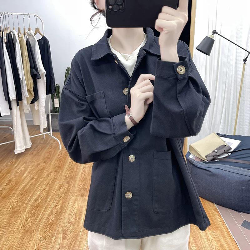 Autumn 2025 Women's Lightweight Cotton Twill Jacket - Casual, Versatile, and Slimming