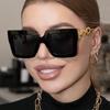Fashion Big Frame Sunglasses Vintage Rectangular Glasses Outdoor Tours For Women Uv Protection Uv400 Sunglasses