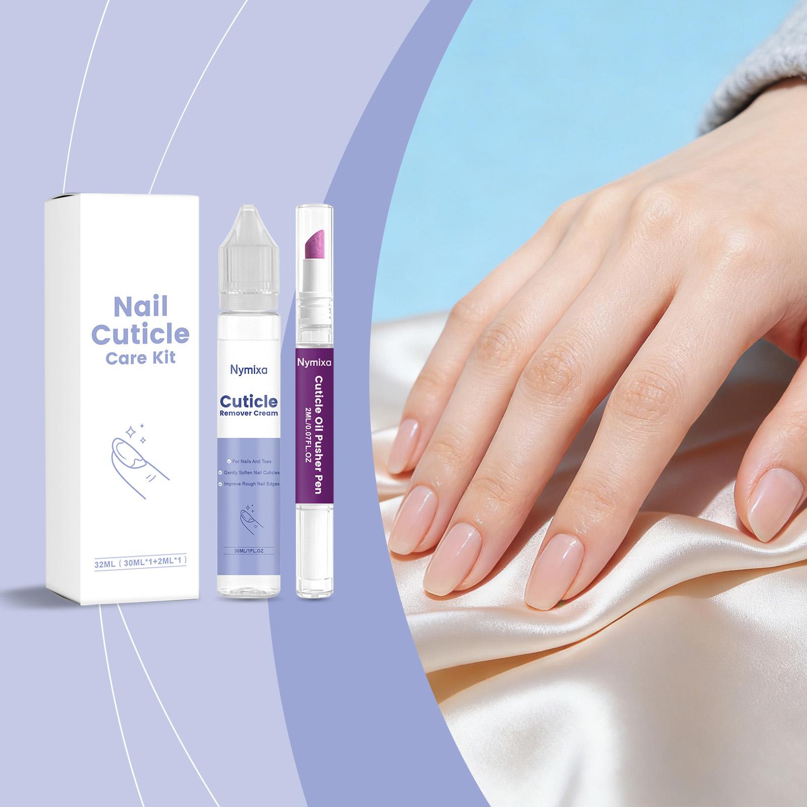 Nymixa Nail Cuticle Care Kit 30ML Cuticle Remover Cream and 2ML Cuticle Oil Pusher Pen for Nail Care and Maintenance one size белый
