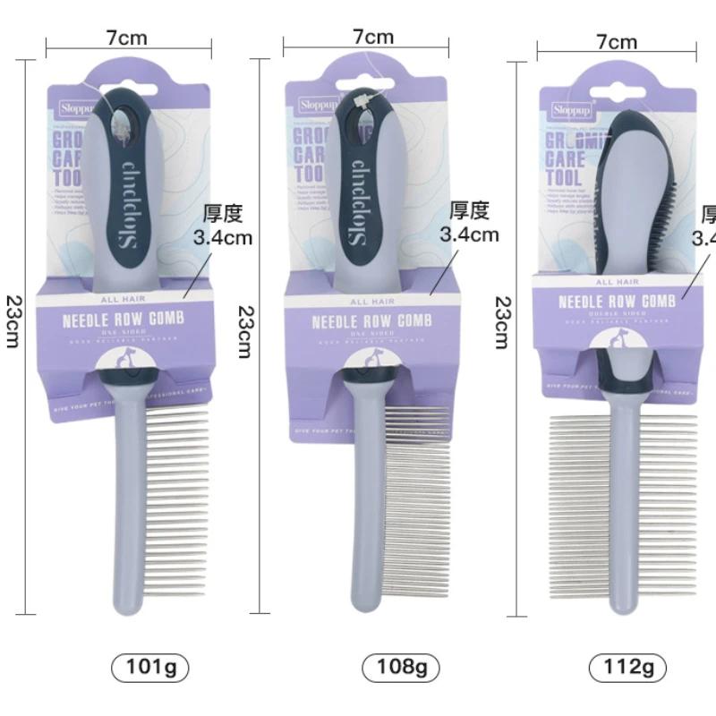 3pcs Pet Dematting Comb Stainless Steel Pet Grooming Comb for Dogs and Cats Gently Removes Loose Undercoat Flea Comb Dog Brush