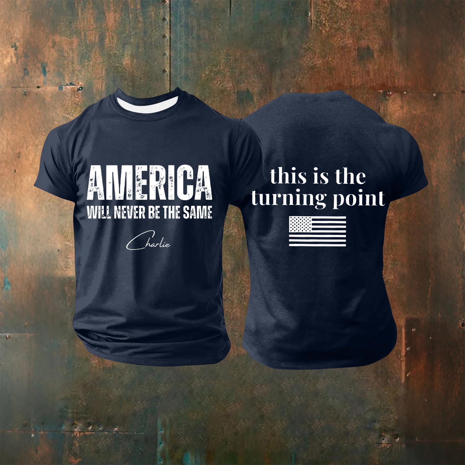 

Мужская футболка с коротким рукавом с принтом Мужская свободная повседневная футболка с коротким рукавом XXL тёмно-синий