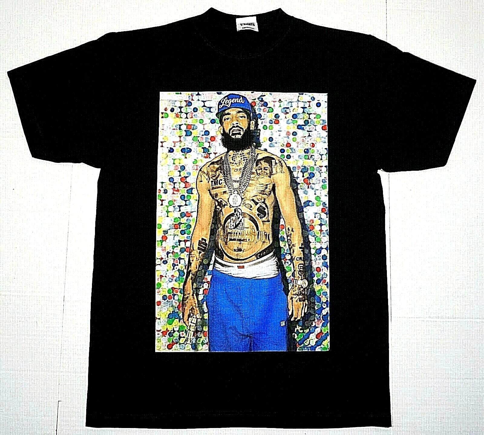 NIPSEY HUSSLE T-shirt Crenshaw Urban Hip Hop Rap HU$$LE Men s Tee Black New XXXL