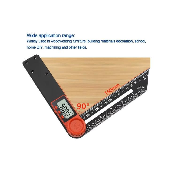 Digital Angle Ruler Sliding T-Bevel Square Level Measuring Tool Wooden Marking Gauge Tri Square Protractor for Woodworking