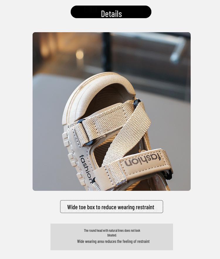 2025 Summer Kids' Closed-Toe Sport Sandals, Non-Slip Soft Sole, Korean Style Beach Shoes for Boys and Girls