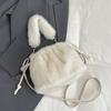 IELGY Ladies Messenger Bag Autumn Winter White Furry Bag