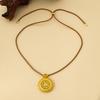 New Chinese sand gold hollow out time comes and goes compass pendant woven rope necklace women's fashion temperament rotating sweater chain