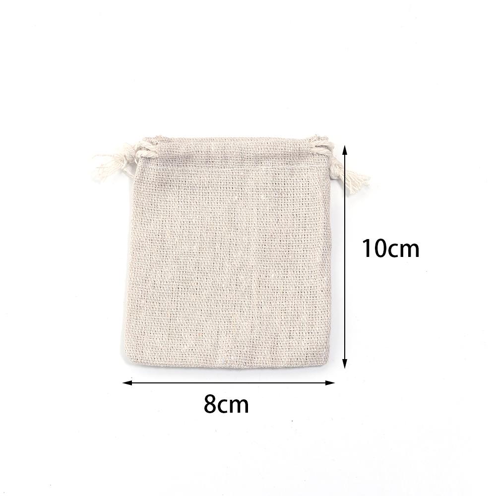 5-10pcs/lot Beige Linen Drawstring Bags Jewelry Gifts Candy Packaging Burlap Bag For DIY Beads Bracelet Necklace Storage Pouches