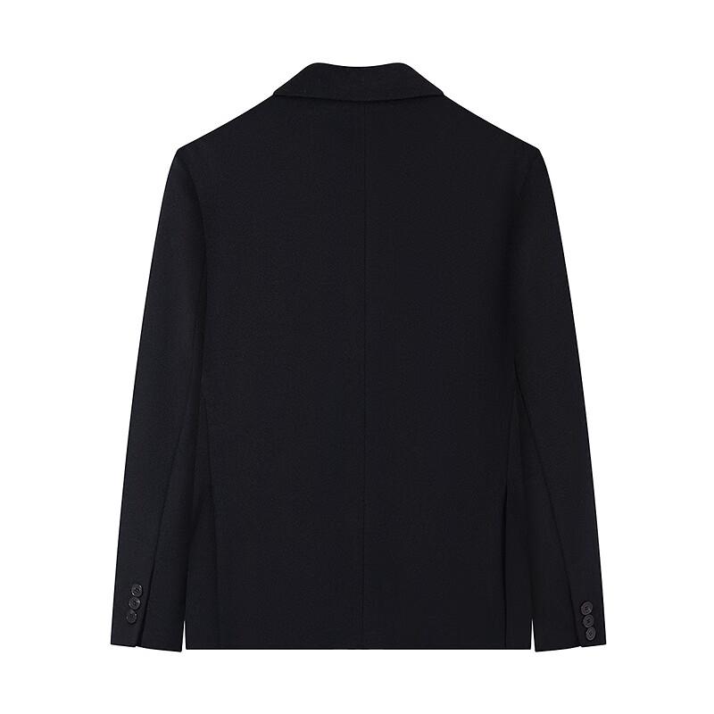 Qipai Men's Double-Breasted Wool Blend Business Suit Jacket