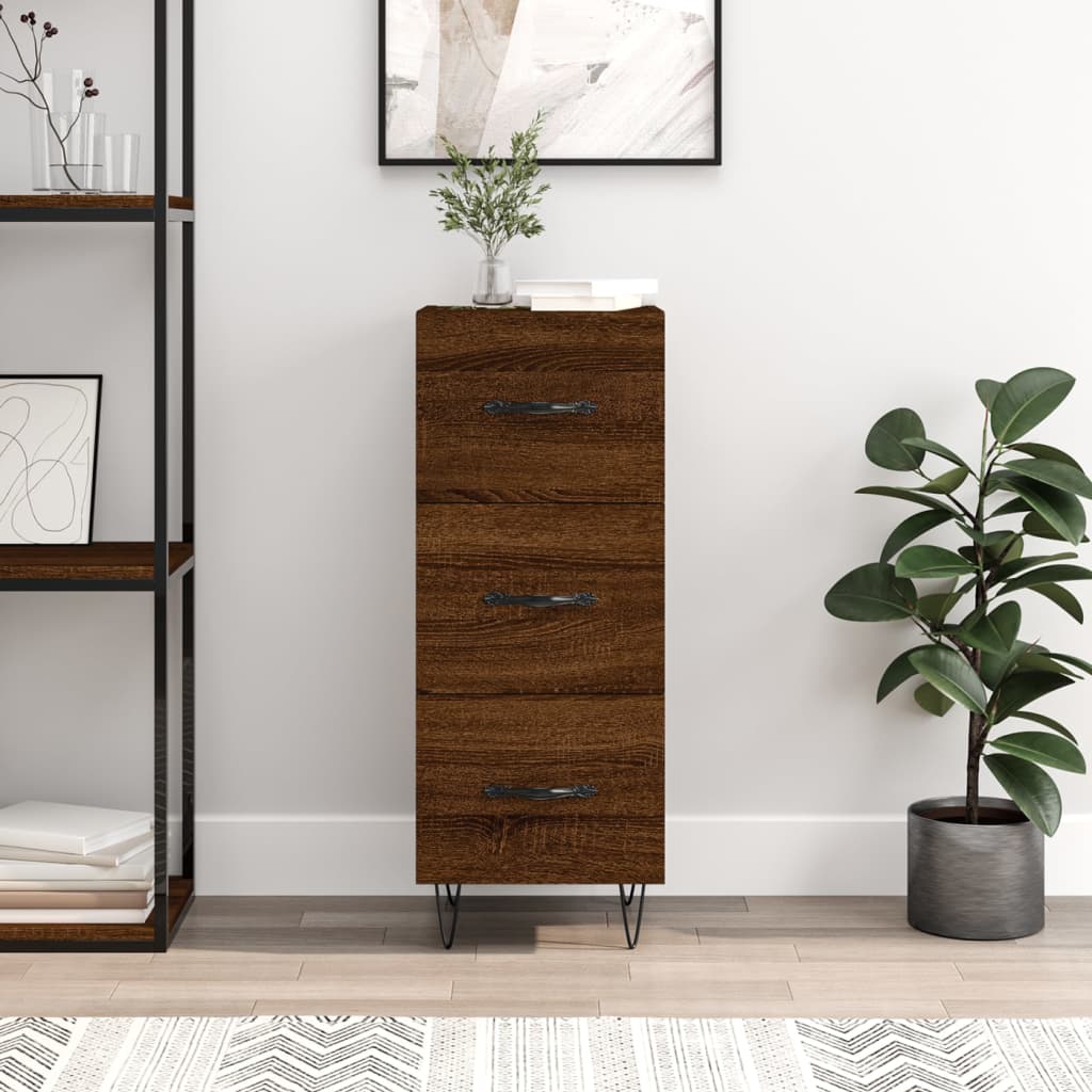 Sideboard Brown Oak Effect 34.5 x 34 x 90 cm Engineered Wood