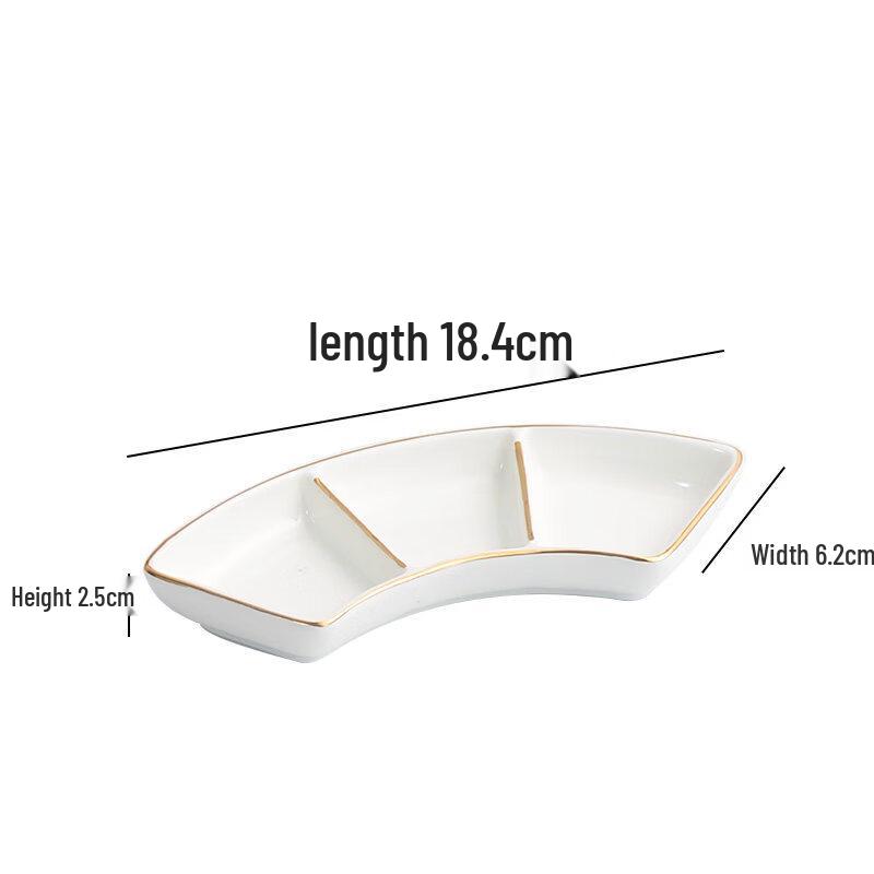 Ceramic Triple-Section Condiment Dish