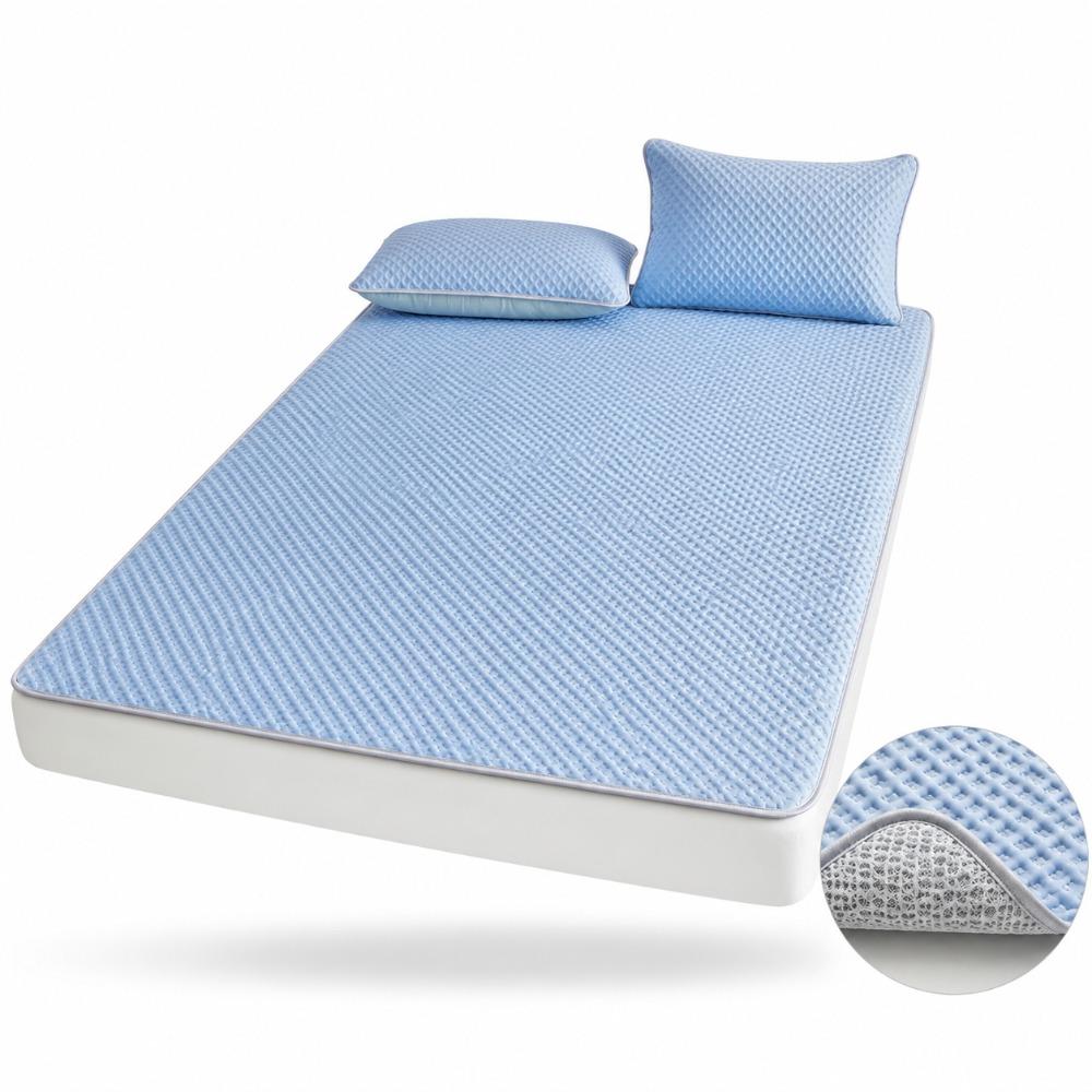 Ice Silk Cooling Mat, Bean Dot Breathable Summer Bed Sheet Style Cooling Mattress for Dorm Home