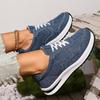 Women's Lightweight Casual Sneakers - Breathable Fabric Upper, Rubber Sole, Round Toe & Lace-Up Closure, All-Season Comfort for Casual Attire