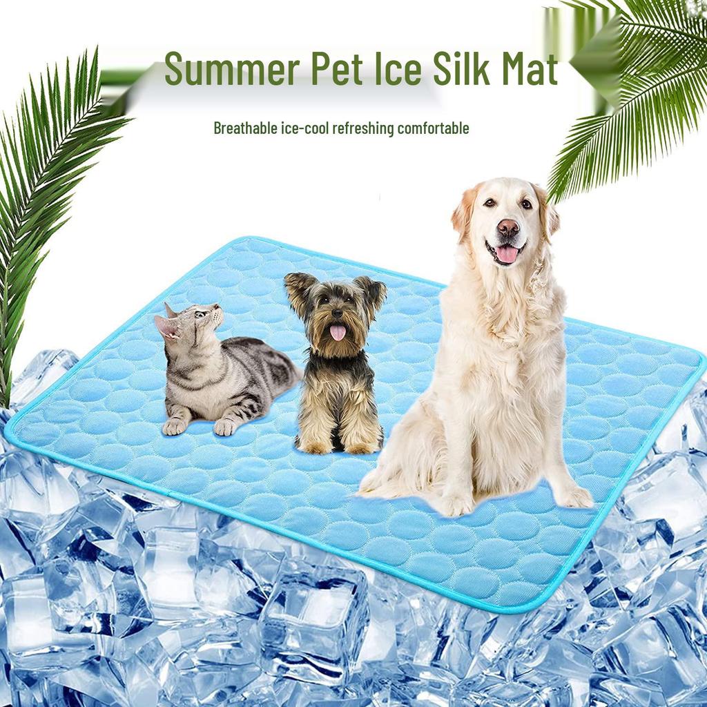Ice Silk Cooling Mat for Cats & Dogs - Breathable Summer Pet Bed