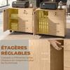 Office Cabinet, Lockable Storage, 3 Drawers, Adjustable Shelf, Casters, 40 x 60 x 56 cm, Light Brown